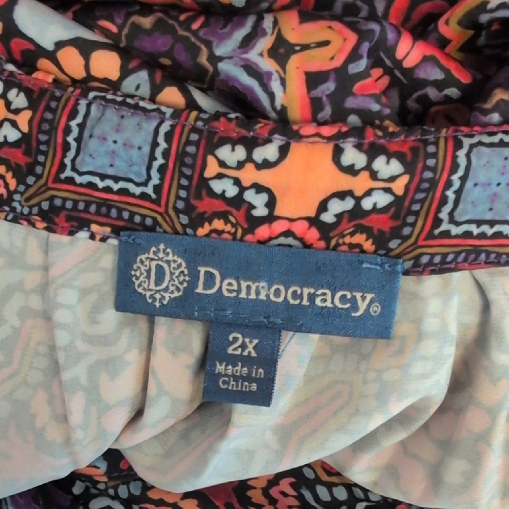 Democracy Multicolor Patterned Blouse 2x -815k - image 6